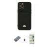 MARSİLYAN™- iPhone 12 Pro Max Kılıf Vadi Çizgi Prime - Siyah 20D Premium Cam Ekran Koruyucu + Metal Kamera Lens Koruma Cam - KI