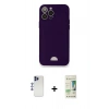 MARSİLYAN™- iPhone 12 Pro Max Kılıf Vadi Çizgi Prime - Siyah 20D Premium Cam Ekran Koruyucu + Shine Kamera Lens - LT