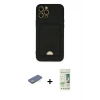 MARSİLYAN™- iPhone 12 Pro Max Kılıf Vadi Çizgi Prime - Siyah 20D Premium Cam Ekran Koruyucu + Renkli Kamera Lens Koruma Cam - YL
