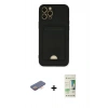 MARSİLYAN™- iPhone 12 Pro Max Kılıf Vadi Çizgi Prime - Siyah 20D Premium Cam Ekran Koruyucu + Renkli Kamera Lens Koruma Cam - TU