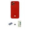 MARSİLYAN™- iPhone 12 Pro Max Kılıf Vadi Çizgi Prime - Siyah 20D Premium Cam Ekran Koruyucu + Renkli Kamera Lens Koruma Cam - YL