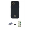 MARSİLYAN™- iPhone 12 Pro Max Kılıf Vadi Çizgi Prime - Siyah 20D Premium Cam Ekran Koruyucu + Renkli Kamera Lens Koruma Cam - PE