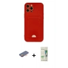 MARSİLYAN™- iPhone 12 Pro Max Kılıf Vadi Çizgi Prime - Siyah 20D Premium Cam Ekran Koruyucu + Renkli Kamera Lens Koruma Cam - TU