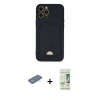 MARSİLYAN™- iPhone 12 Pro Max Kılıf Vadi Çizgi Prime - Siyah 20D Premium Cam Ekran Koruyucu + Renkli Kamera Lens Koruma Cam - YL
