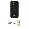 MARSİLYAN™- iPhone 12 Pro Max Kılıf Vadi Çizgi Prime - Siyah 20D Premium Cam Ekran Koruyucu + Renkli Kamera Lens Koruma Cam - PE