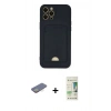 MARSİLYAN™- iPhone 12 Pro Max Kılıf Vadi Çizgi Prime - Siyah 20D Premium Cam Ekran Koruyucu + Renkli Kamera Lens Koruma Cam - SI