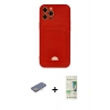 MARSİLYAN™- iPhone 12 Pro Max Kılıf Vadi Çizgi Prime - Siyah 20D Premium Cam Ekran Koruyucu + Renkli Kamera Lens Koruma Cam - SI