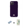 MARSİLYAN™- iPhone 12 Pro Max Kılıf Vadi Çizgi Prime - Siyah 20D Premium Cam Ekran Koruyucu + Shine Kamera Lens Koruma Cam - MI