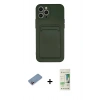 MARSİLYAN™- iPhone 12 Pro Max Kılıf Vadi Çizgi Prime - Siyah 20D Premium Cam Ekran Koruyucu + Shine Kamera Lens Koruma Cam - PE