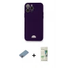 MARSİLYAN™- iPhone 12 Pro Max Kılıf Vadi Çizgi Prime - Siyah 20D Premium Cam Ekran Koruyucu + Shine Kamera Lens Koruma Cam - GI