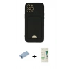 MARSİLYAN™- iPhone 12 Pro Max Kılıf Vadi Çizgi Prime - Siyah 20D Premium Cam Ekran Koruyucu + Shine Kamera Lens Koruma Cam - MI