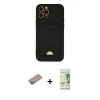 MARSİLYAN™- iPhone 12 Pro Max Kılıf Vadi Çizgi Prime - Siyah 20D Premium Cam Ekran Koruyucu + Shine Kamera Lens Koruma Cam - SABE