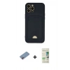 MARSİLYAN™- iPhone 12 Pro Max Kılıf Vadi Çizgi Prime - Siyah 20D Premium Cam Ekran Koruyucu + Shine Kamera Lens Koruma Cam - PE