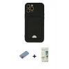 MARSİLYAN™- iPhone 12 Pro Max Kılıf Vadi Çizgi Prime - Siyah 20D Premium Cam Ekran Koruyucu + Shine Kamera Lens Koruma Cam - PE