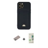 MARSİLYAN™- iPhone 12 Pro Max Kılıf Vadi Çizgi Prime - Siyah 20D Premium Cam Ekran Koruyucu + Shine Kamera Lens Koruma Cam - SABE