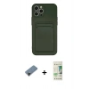 MARSİLYAN™- iPhone 12 Pro Max Kılıf Vadi Çizgi Prime - Siyah 20D Premium Cam Ekran Koruyucu + Siyah Shine Kamera Lens Koruma Cam