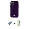 MARSİLYAN™- iPhone 12 Pro Max Kılıf Vadi Çizgi Prime - Siyah 20D Premium Cam Ekran Koruyucu + Siyah Shine Kamera Lens Koruma Cam