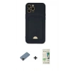 MARSİLYAN™- iPhone 12 Pro Max Kılıf Vadi Çizgi Prime - Siyah 20D Premium Cam Ekran Koruyucu + Siyah Shine Kamera Lens Koruma Cam