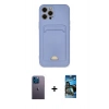 MARSİLYAN™- iPhone 12 Pro Max Kılıf Vadi Çizgi Prime - Siyah 34D Izgaralı Cam + Neon Fosforlu Kamera Lens - MI