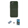 MARSİLYAN™- iPhone 12 Pro Max Kılıf Vadi Çizgi Prime - Siyah 34D Izgaralı Cam + Shine Kamera Lens Koruma Cam - PE