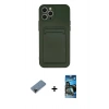 MARSİLYAN™- iPhone 12 Pro Max Kılıf Vadi Çizgi Prime - Siyah 34D Izgaralı Cam + Shine Kamera Lens Koruma Cam - SH