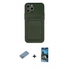 MARSİLYAN™- iPhone 12 Pro Max Kılıf Vadi Çizgi Prime - Siyah 34D Izgaralı Cam + Shine Kamera Lens Koruma Cam - GS