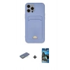 MARSİLYAN™- iPhone 12 Pro Max Kılıf Vadi Çizgi Prime - Siyah 34D Izgaralı Cam + Renkli Kamera Lens Koruma Cam - YL