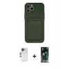 MARSİLYAN™- iPhone 12 Pro Max Kılıf Vadi Çizgi Prime - Siyah 360 Mat Full Body Arka Koruyucu + Shine Kamera Lens - GD