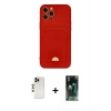 MARSİLYAN™- iPhone 12 Pro Max Kılıf Vadi Çizgi Prime - Siyah 360 Mat Full Body Arka Koruyucu + Shine Kamera Lens - GD