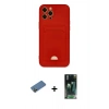 MARSİLYAN™- iPhone 12 Pro Max Kılıf Vadi Çizgi Prime - Siyah 360 Mat Full Body Arka Koruyucu + Shine Kamera Lens Koruma Cam - GD