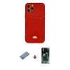 MARSİLYAN™- iPhone 12 Pro Max Kılıf Vadi Çizgi Prime - Siyah 360 Mat Full Body Arka Koruyucu + Shine Kamera Lens Koruma Cam - GS