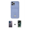 MARSİLYAN™- iPhone 12 Pro Max Kılıf Vadi Çizgi Prime - Siyah 360 Mat Full Body Arka Koruyucu + Neon Fosforlu Kamera Lens - MI