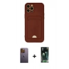 MARSİLYAN™- iPhone 12 Pro Max Kılıf Vadi Çizgi Prime - Siyah 360 Mat Full Body Arka Koruyucu + Neon Fosforlu Kamera Lens - SI