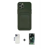 MARSİLYAN™- iPhone 12 Pro Max Kılıf Vadi Çizgi Prime - Siyah 360 Mat Full Body Arka Koruyucu + Shine Kamera Lens - LT