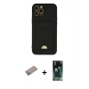 MARSİLYAN™- iPhone 12 Pro Max Kılıf Vadi Çizgi Prime - Siyah 360 Mat Full Body Arka Koruyucu + Shine Kamera Lens Koruma Cam - SABE