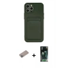 MARSİLYAN™- iPhone 12 Pro Max Kılıf Vadi Çizgi Prime - Siyah 360 Mat Full Body Arka Koruyucu + Shine Kamera Lens Koruma Cam - SABE
