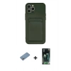 MARSİLYAN™- iPhone 12 Pro Max Kılıf Vadi Çizgi Prime - Siyah 360 Mat Full Body Arka Koruyucu + Shine Kamera Lens Koruma Cam - GS