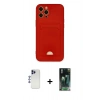 MARSİLYAN™- iPhone 12 Pro Max Kılıf Vadi Çizgi Prime - Siyah 360 Mat Full Body Arka Koruyucu + Shine Kamera Lens - LT