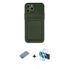MARSİLYAN™- iPhone 12 Pro Max Kılıf Vadi Çizgi Prime - Siyah 3D Antistatik Cam Ekran Koruyucu + Shine Kamera Lens Koruma Cam - GS