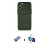 MARSİLYAN™- iPhone 12 Pro Max Kılıf Vadi Çizgi Prime - Siyah 3D Antistatik Cam Ekran Koruyucu + Shine Kamera Lens Koruma Cam - GI