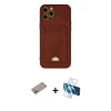 MARSİLYAN™- iPhone 12 Pro Max Kılıf Vadi Çizgi Prime - Siyah 3D Antistatik Cam Ekran Koruyucu + Sierra Blue Shine Kamera Lens Koruma Cam