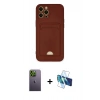 MARSİLYAN™- iPhone 12 Pro Max Kılıf Vadi Çizgi Prime - Siyah 3D Antistatik Cam Ekran Koruyucu + Neon Fosforlu Kamera Lens - YL
