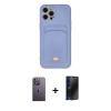 MARSİLYAN™- iPhone 12 Pro Max Kılıf Vadi Çizgi Prime - Siyah 3D Antistatik Hayalet Cam Ekran Koruyucu + Neon Fosforlu Kamera Lens - BZ