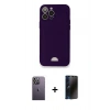 MARSİLYAN™- iPhone 12 Pro Max Kılıf Vadi Çizgi Prime - Siyah 3D Antistatik Hayalet Cam Ekran Koruyucu + Neon Fosforlu Kamera Lens - BZ