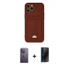 MARSİLYAN™- iPhone 12 Pro Max Kılıf Vadi Çizgi Prime - Siyah 3D Antistatik Hayalet Cam Ekran Koruyucu + Neon Fosforlu Kamera Lens - BZ