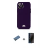 MARSİLYAN™- iPhone 12 Pro Max Kılıf Vadi Çizgi Prime - Siyah 3D Antistatik Hayalet Cam Ekran Koruyucu + Shine Kamera Lens Koruma Cam - GD