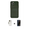 MARSİLYAN™- iPhone 12 Pro Max Kılıf Vadi Çizgi Prime - Siyah 3D Antistatik Hayalet Cam Ekran Koruyucu + Shine Kamera Lens - GD