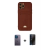 MARSİLYAN™- iPhone 12 Pro Max Kılıf Vadi Çizgi Prime - Siyah 3D Antistatik Hayalet Cam Ekran Koruyucu + Neon Fosforlu Kamera Lens - MI