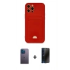 MARSİLYAN™- iPhone 12 Pro Max Kılıf Vadi Çizgi Prime - Siyah 3D Antistatik Hayalet Cam Ekran Koruyucu + Neon Fosforlu Kamera Lens - MI