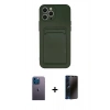 MARSİLYAN™- iPhone 12 Pro Max Kılıf Vadi Çizgi Prime - Siyah 3D Antistatik Hayalet Cam Ekran Koruyucu + Neon Fosforlu Kamera Lens - MI
